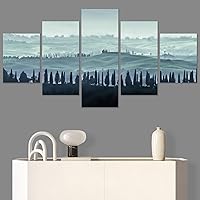 SIGNWIN 5 Panel Canvas Wall Art Modern Art Dramatic Forest Multicolor Photography Romantics Scenic for Home Decorations Ready to Hang - 60