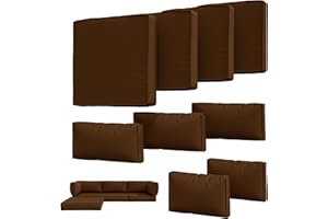 Tounosnt 9Pcs Outdoor Chair Cushions Covers Waterproof Anti-Fading for 5 Pack Patio Set Cushion Slipcovers, Outdoor Furniture Protector Cover Replacement(Cover Only)