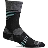 Sockwell Women's Ascend II Crew Moderate Graduated Compression Sock, Black - S/M