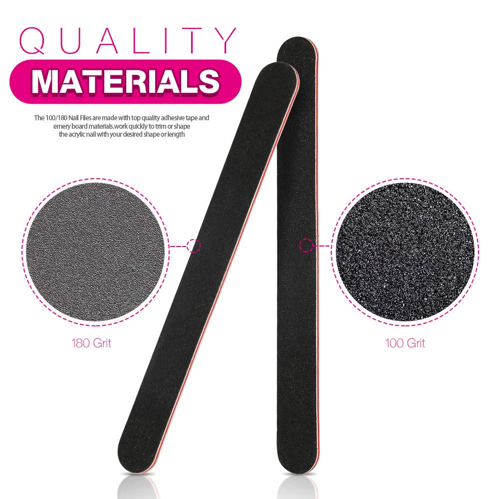 Nail Files And Buffers, Teenitor 100/180 Grit Emery Board Double Sided Professional Manicure Tool Buffer And Shine Block Kit Nail Care Products 10pcs/Pack : Beauty