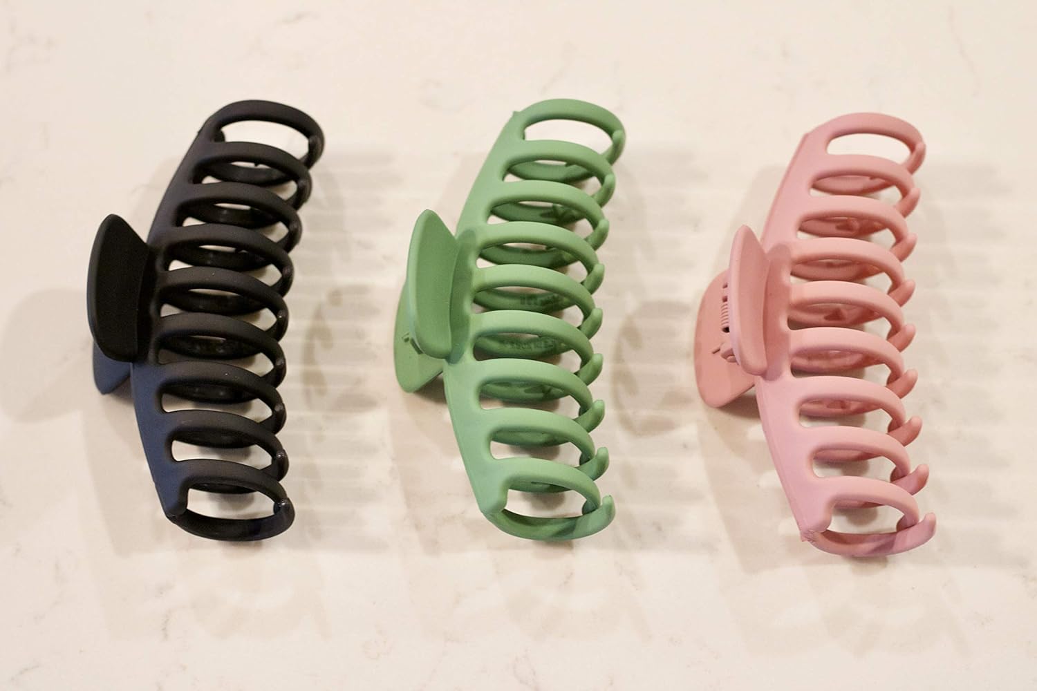 Claw Hair Clip – Claw Clip 3 Pack Hair Styling Accessories – Strong Hair Claw Clips for All Hair Types – Jaw Clip for Styling and Sectioning – Black, Pink and Green Hair Jaw Clips by Wareworks : Beauty