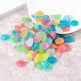 Glow Pebbles,Colored luminous stone, 100PcsGlow in The Dark Rocks, Luminous Glowing Pebbles Stones for Indoor Outdoor Decorations, Glow Stones Outdoor Decor Glowing Water Fish Tank Gravel ((Size:Mixed