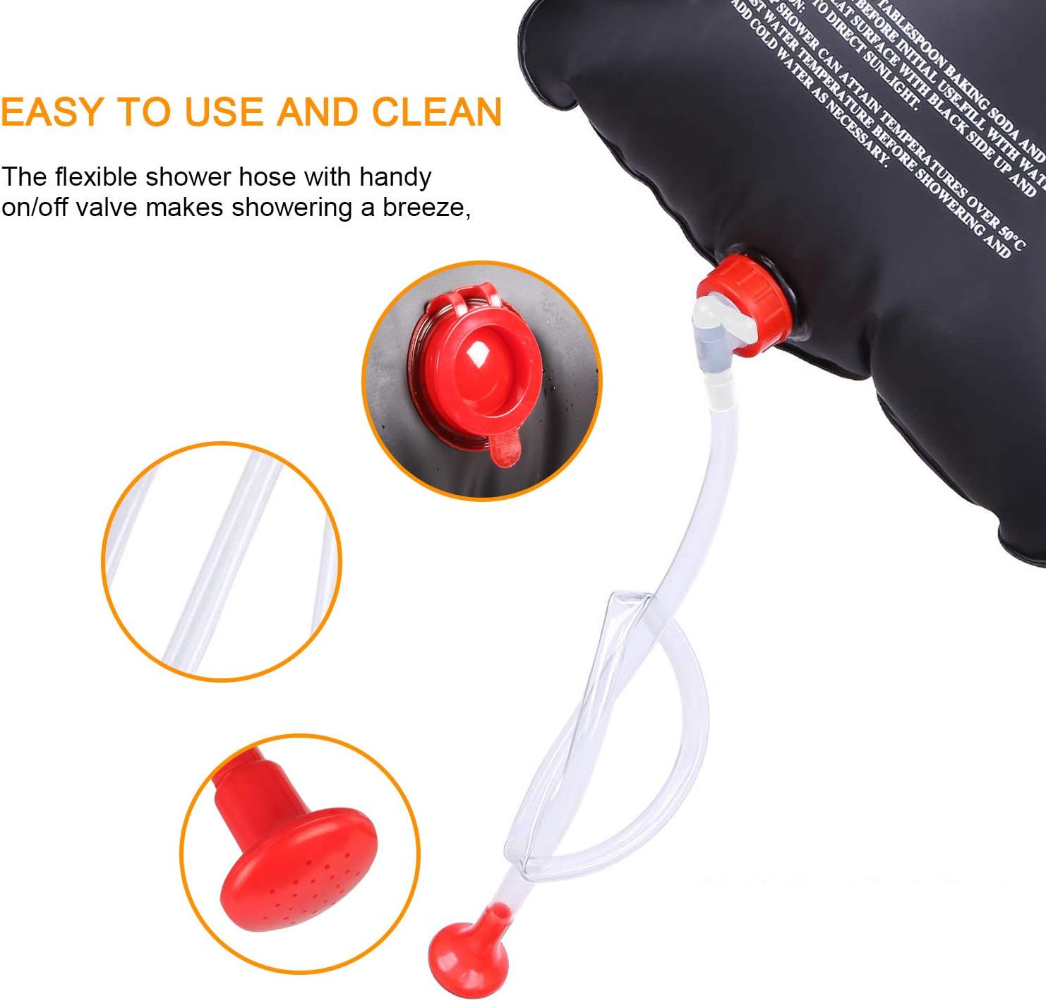 DOTSOG Portable Outdoor Solar Shower Bag Camp Shower Bag 5 Gallons/20L with Removable Hose and On-Off Switchable Shower Head for Camping Beach Swimming Outdoor Traveling : Sports & Outdoors
