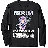 Pisces Zodiac Sign Girl Pisces Horoscope Astrology Long Sleeve T-Shirt