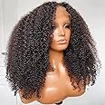 Skouty 24 Inch Kinkycurly Wig Human Hair 13x4 Lace Front Wigs 180 Density Glueless Wigs Human Hair Pre Plucked Brazilian Kinky Straight Wig Lace Frontal Wigs for Black Women Virgin Human Hair