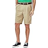 Haggar Men's Cool 18 Classic Fit Pleat Front Expandable Waistband Short (Regular and Big & Tall Sizes)