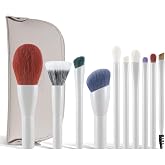 Travel Makeup Brush Set - 10 Mini Professional Makeup Brushes, Portable Cosmetic Kit with Case, Synthetic Vegan Beauty Tools for Foundation Eyeshadow,Blush, Contour &amp; Concealer,Gift for Makeup Lovers