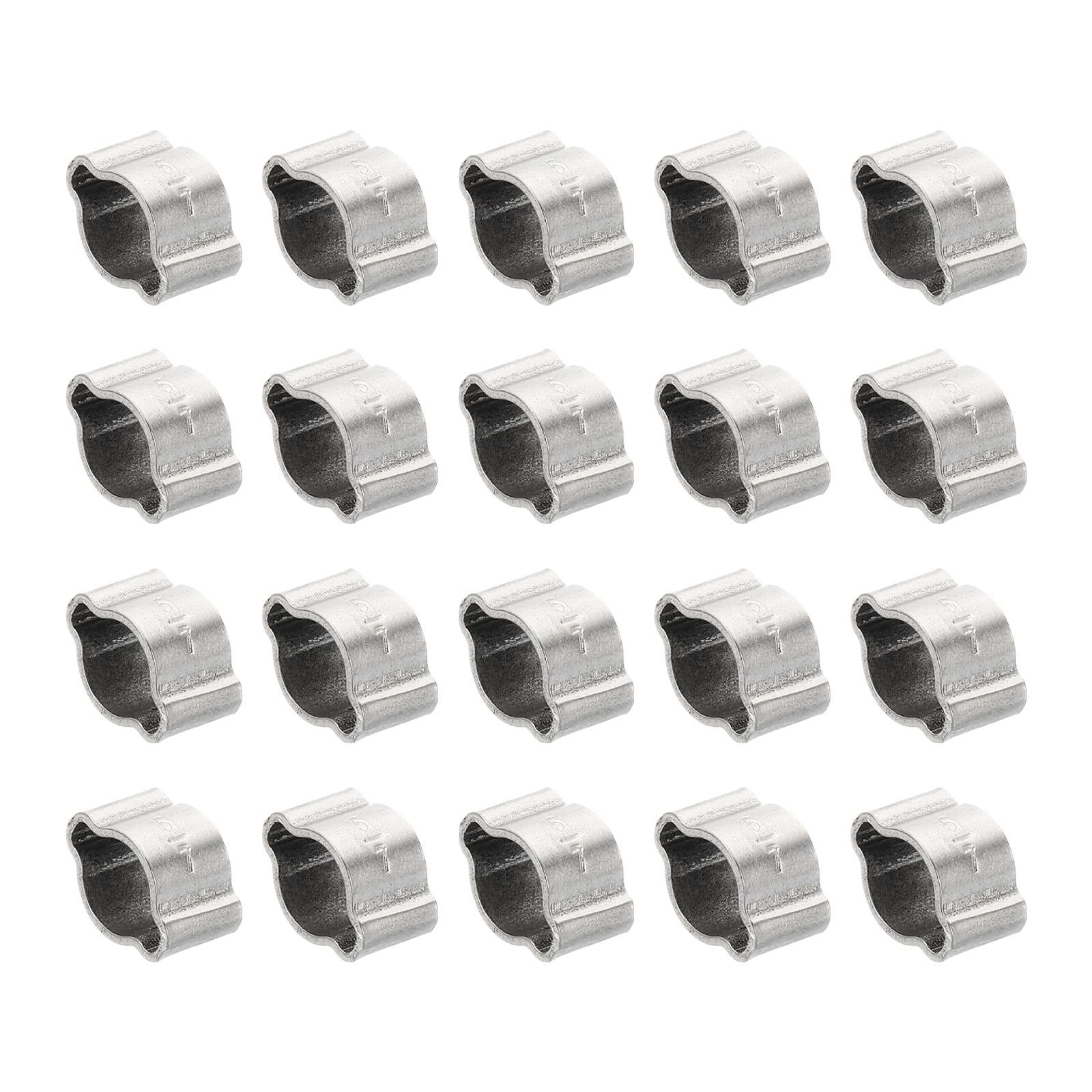 PATIKIL 30 Pack 5-7mm Double Ear Hose Clamp, 304 Stainless Steel O Clip Crimp Rings for Fuel Petrol Pipe Tube Fitting Connections, Silver Tone
