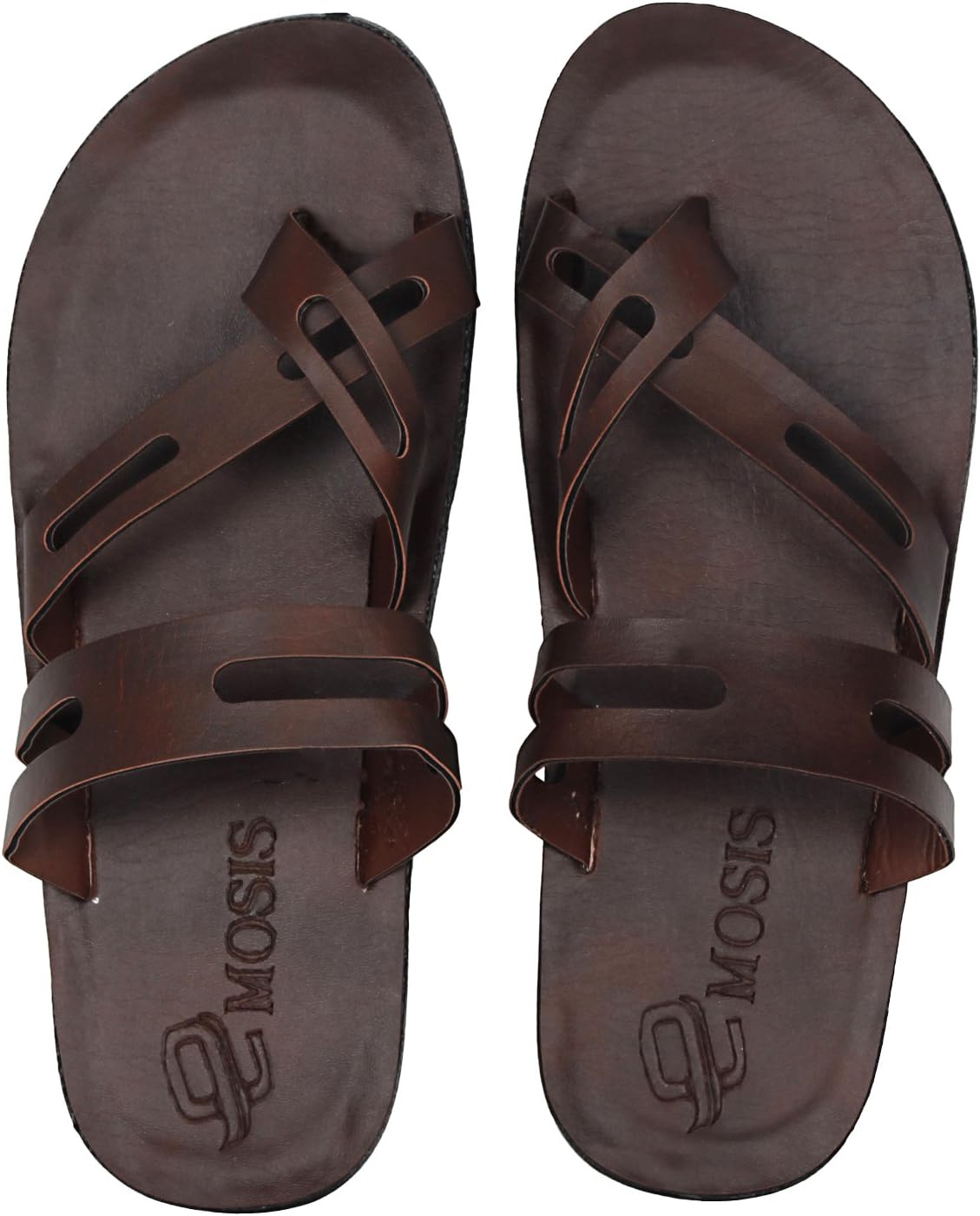 Emosis Men's Slipper Cum Sandal - Latest & Stylish Synthetic Leather - for Outdoor Formal Office Casual Ethnic Daily Use - Available in Tan Brown Black Color - 0135M