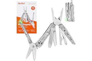 Nextool Mini Flagship F12 Multitool,13-in-1 Pocket Knife Folding Multi Tool with Safety Locking,Serrated Scissors and Three S