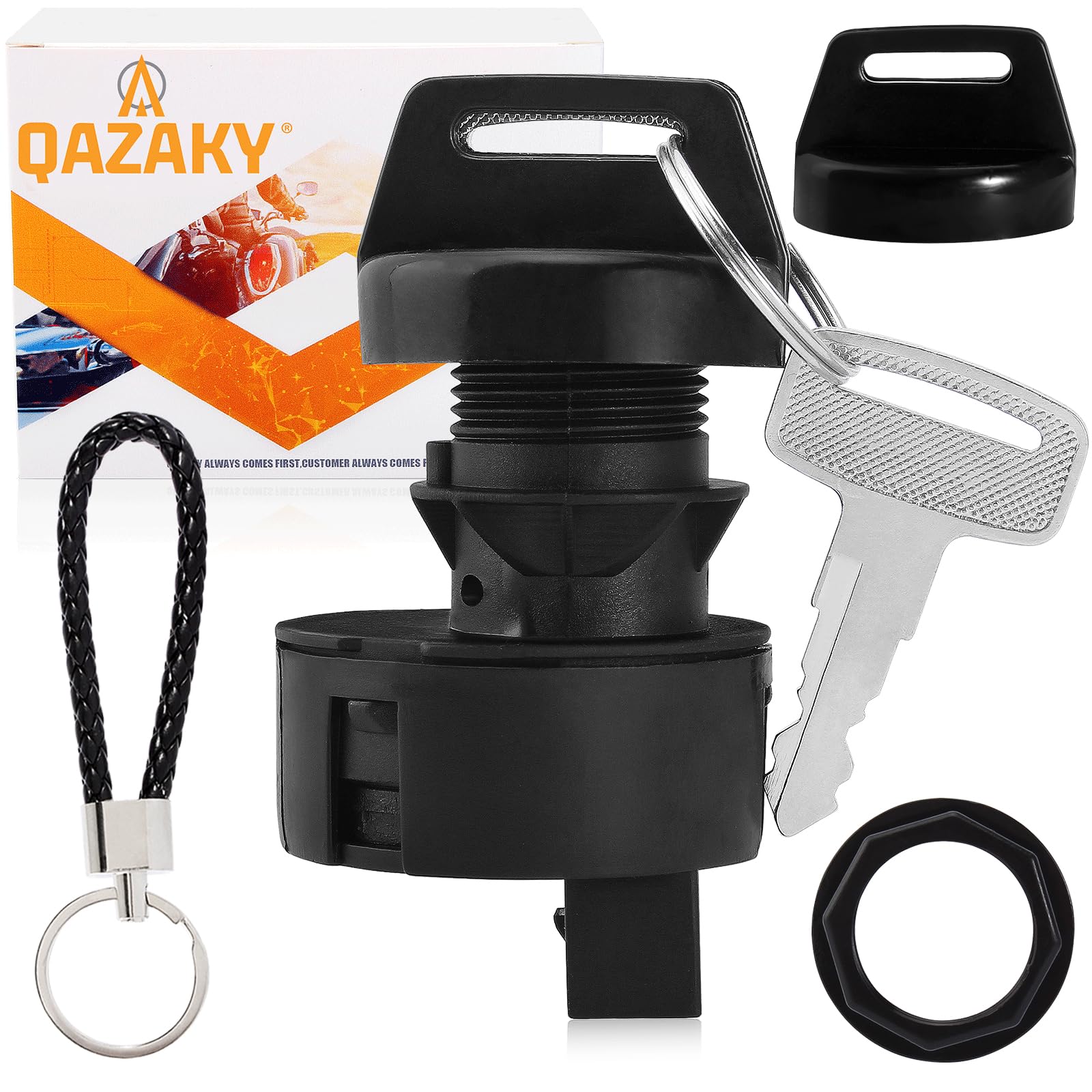 QAZAKY Ignition Key Switch Compatible with Polaris 4012163 4110264 Sportsman 400 500 600 700 Ranger Predator Scrambler Magnum ATP Big Boss Diesel Outlaw Trail Blazer Boss Worker Xpedition Xplorer ATV