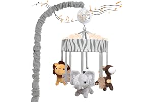 Baby Mobile for Crib,ACRABROS Crib Mobile for Boys Girls,35 Lullabies Digital Musical Box,Woodland Nursery Decor Toys,Jungle Animals