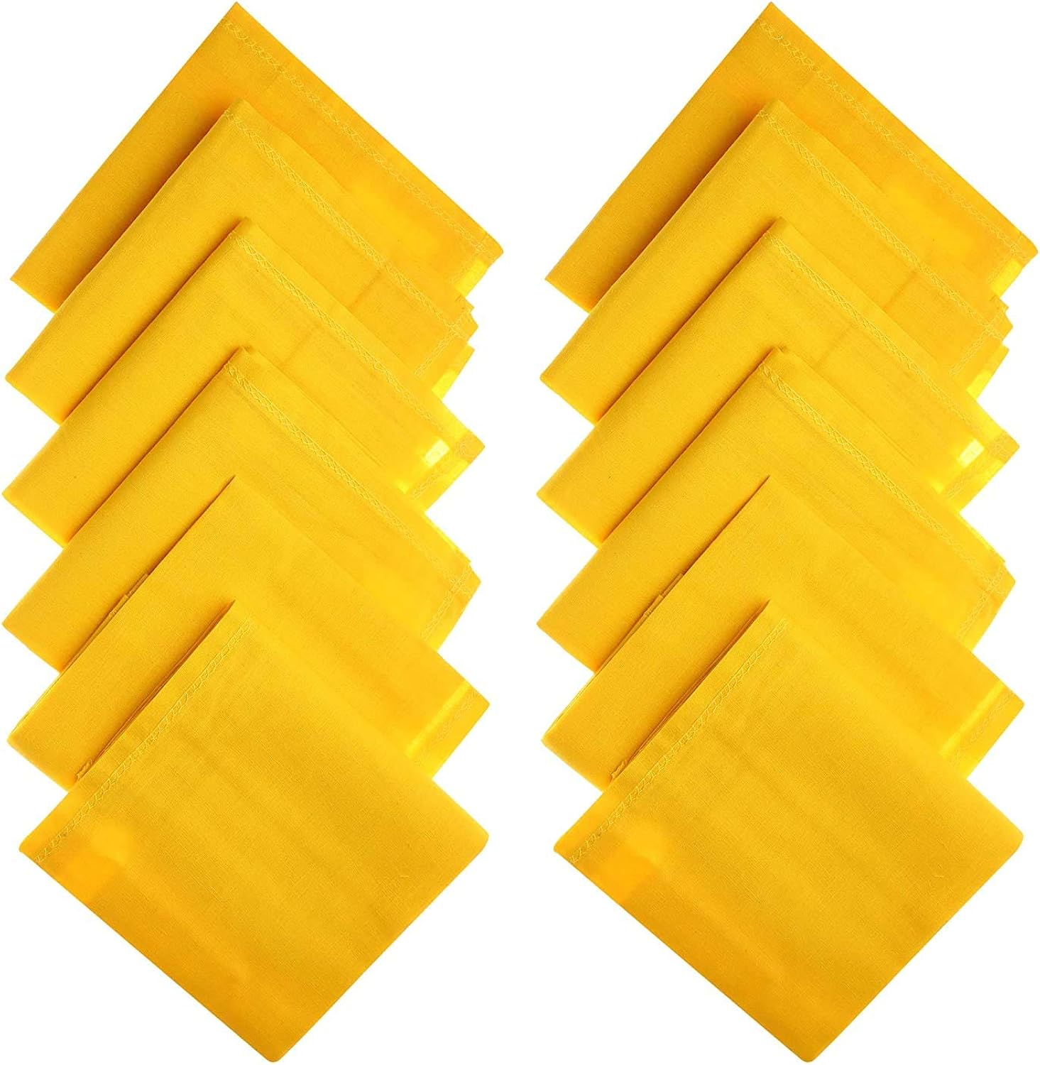 Buy TENDSY Cotton Premium Collection Yellow Handkerchiefs Hanky Set For Men Pack of 12 Pcs at