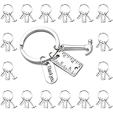 PHAETON 20PCS Toolbox Pendant Keychain Hammer & Ruler Charm Keychain with Thank You Tag for Dad, Father’s Day Birthday Gifts Builders, Construction Team, Handyman Appreciation Keyring