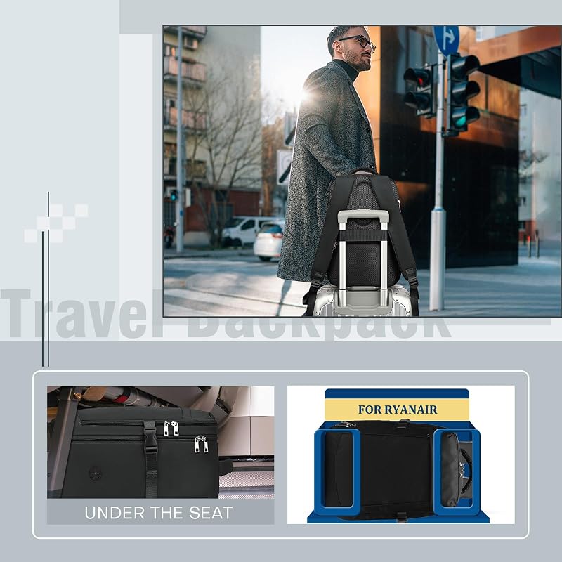 Mochila Viaje Cabina Avion 40x20x25 para Ryanair 20L
