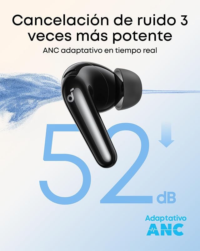 Auscultadores Bluetooth sem fios P31i Anker, cancelamento de ruído em tempo real, auscultadores tradutores, som LDAC de alta resolução, uso de 50h, carregamento rápido, áudio espacial, IP55