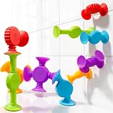 BUNMO Bath Toys Suction - Connect, Build, Create - Bath Toys for Kids Ages 3+ - Hours of Fun & Creativity - Fine Motor Skills
