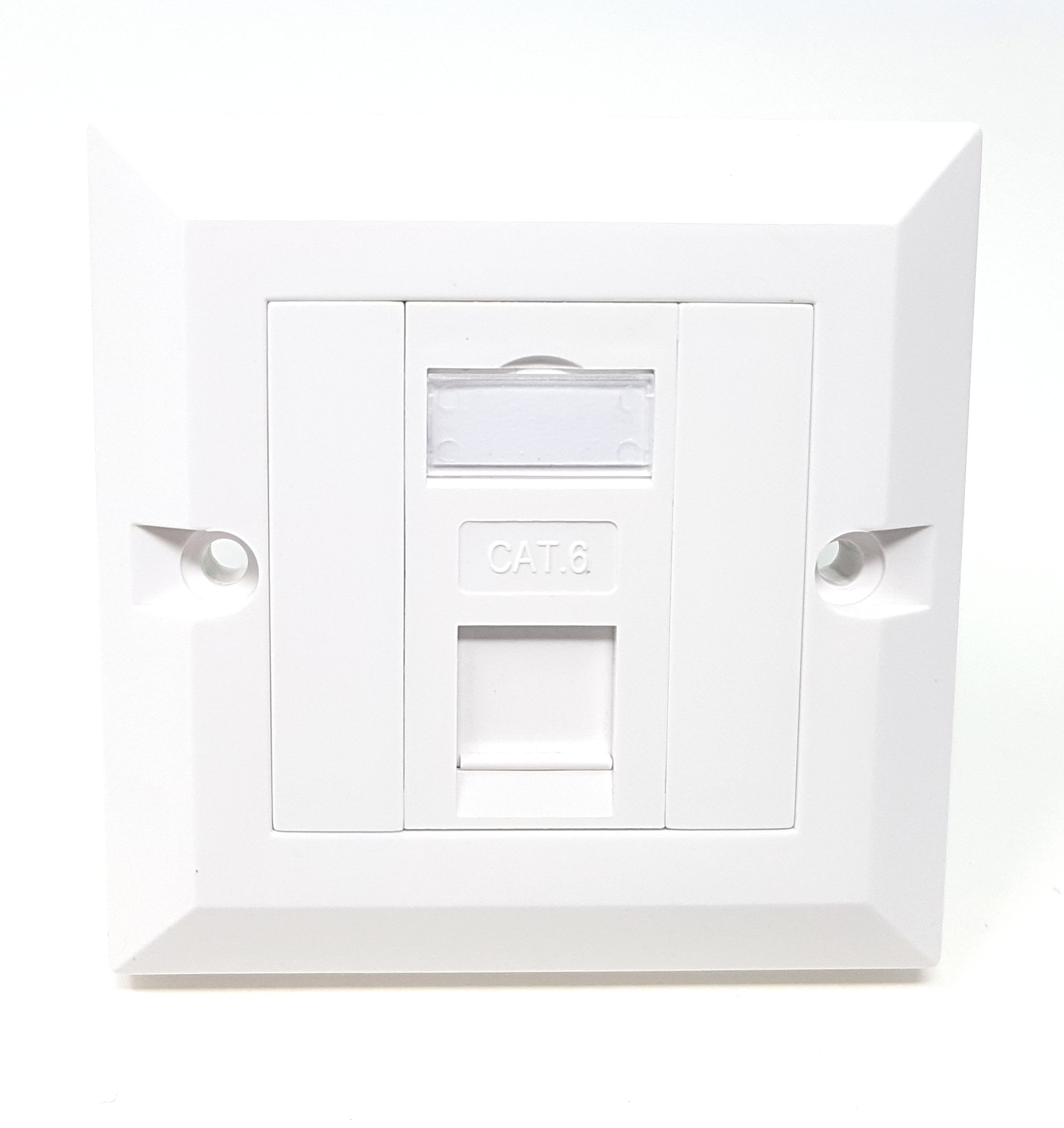 MainCore RJ45 / Cat6 Faceplate 1 Way Single Port Socket/UK EU Standard (Compatible with CAT5, CAT5e, CAT6a, CAT7 / LAN Network) with Keystones Jacks