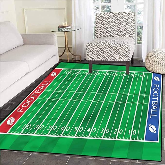 Football Stain Resistant Rug Great for Decorating Bedroom