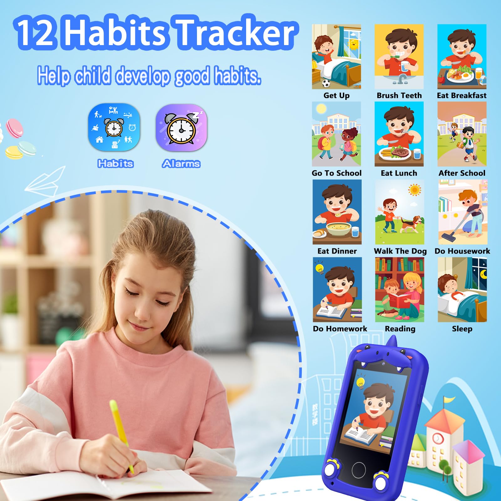 Kids Phone for Boys,Toys for 3-10 Year Old Boys Girls,Christmas Birthday Gifts for Girls,Toddler Smartphone Learning Toys,Kids Toys Play Cell Phones with Camera, Games, Music