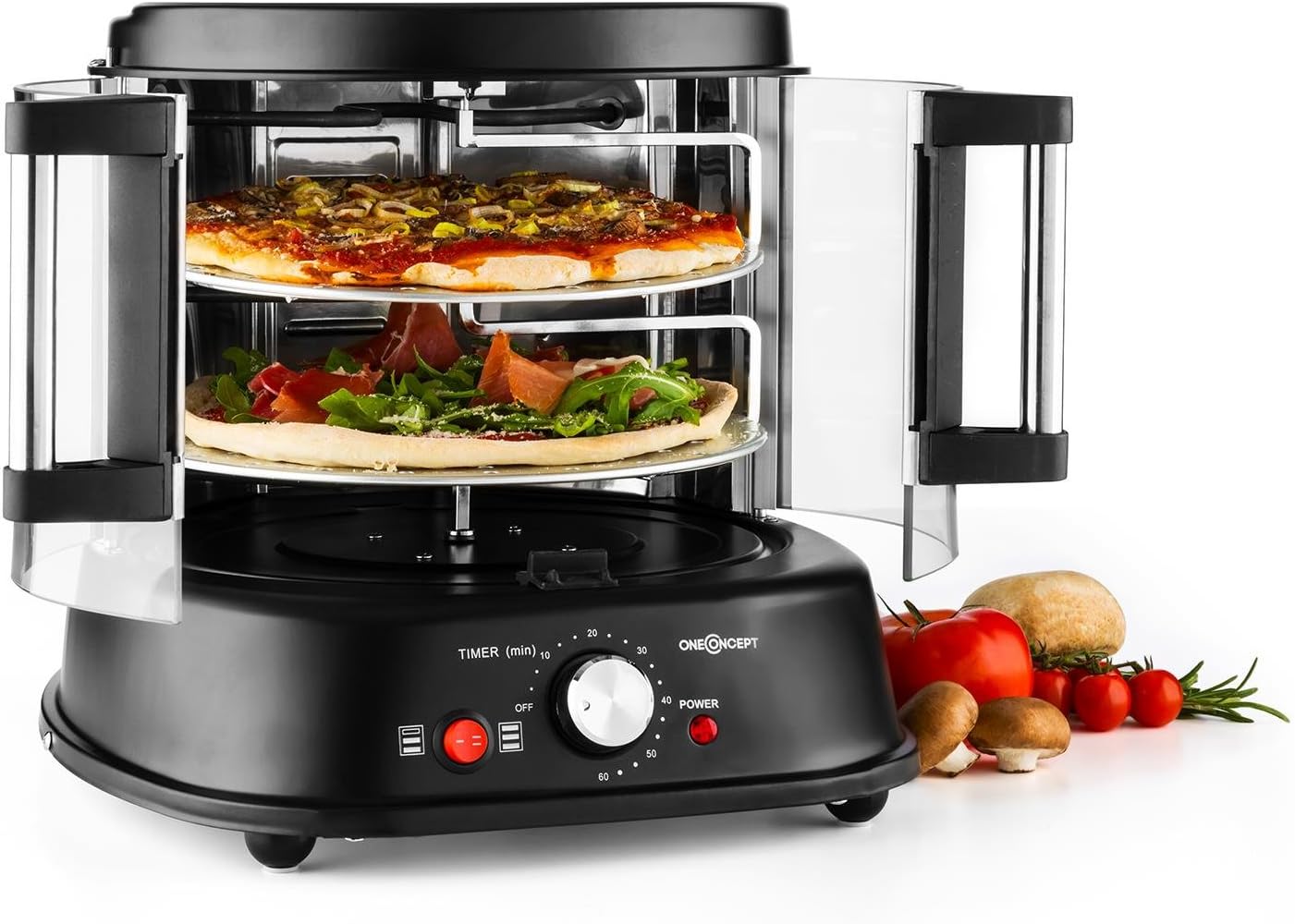 oneConcept Pizzaparty Elettrico Per Pizza Grill Verticale