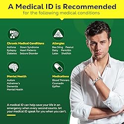 Theluckytag Medical Bracelets with QR Code for