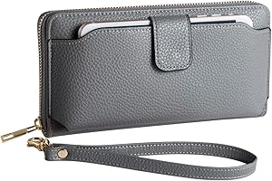 AMNF Women Wristlet Wallet with Cell Phone Holder Zip Around Handbag …