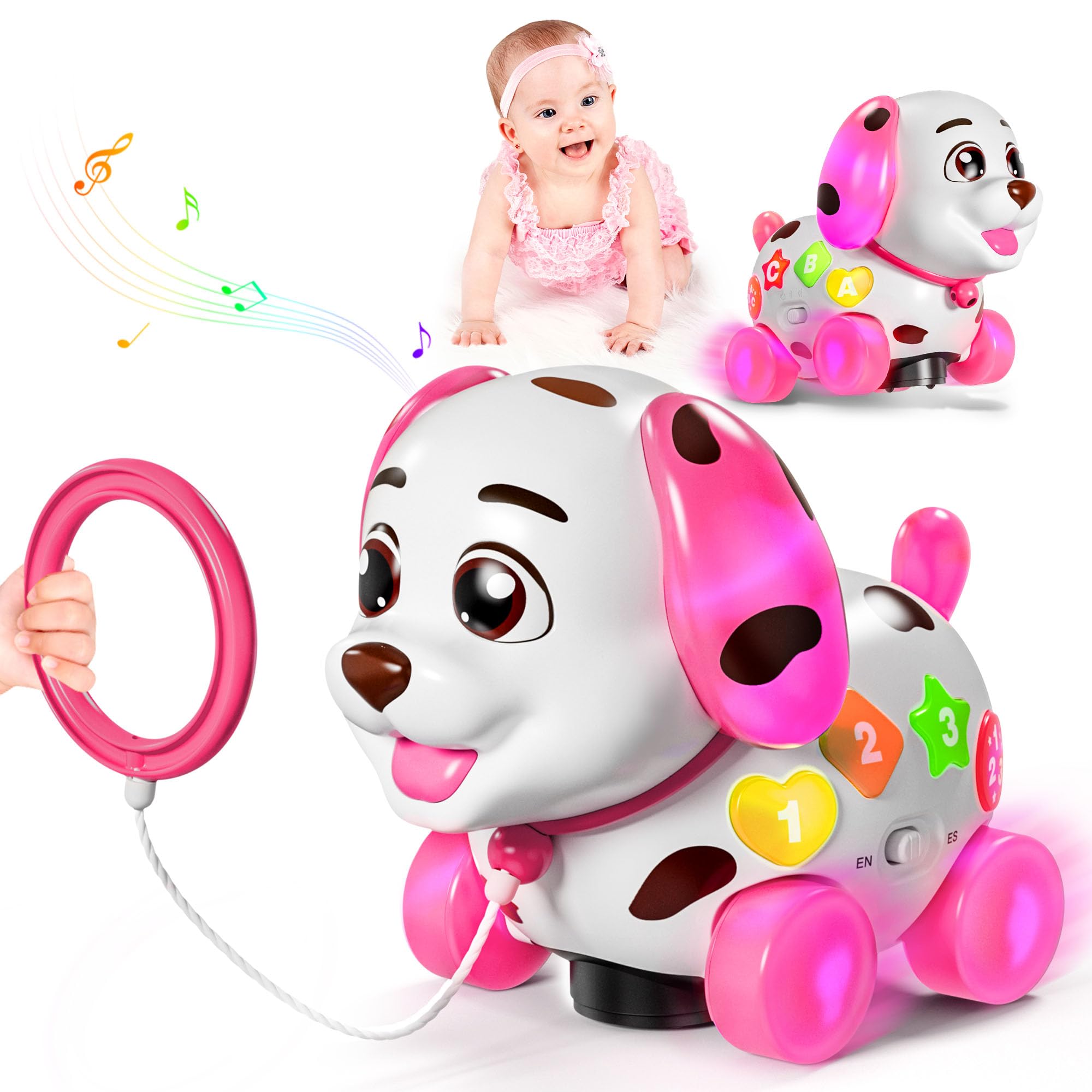 Photo 1 of ToddlerCley Musical Puppy Toys for 1 Year Old Girl Gifts, 1st Birthday Gril Gift, Bilingual Baby Toy 6-12-18 Months, Learning Toy for 1 Year Old Boy Present with Sound Light