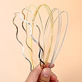 YBEATY 4 Pcs Multi Layers Metal Headbands Fashion Thin Headbands Layered Elegant Headpiece Metal Trendy Hair Accessories for Girls Women Christmas Halloween Birthday Party (Gold Silver)