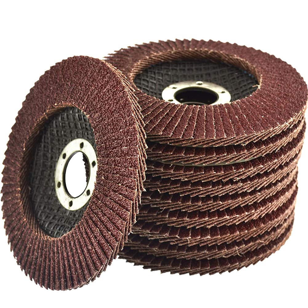 BETOY Flap Discs, 10 Pcs Flap Disc Flap Wheel, 100 mm 60Grit Flap Grinding Disc Sanding Flap Wheels Industrial Abrasive Grinding Wheels Sanding Discs For Wood Polishing