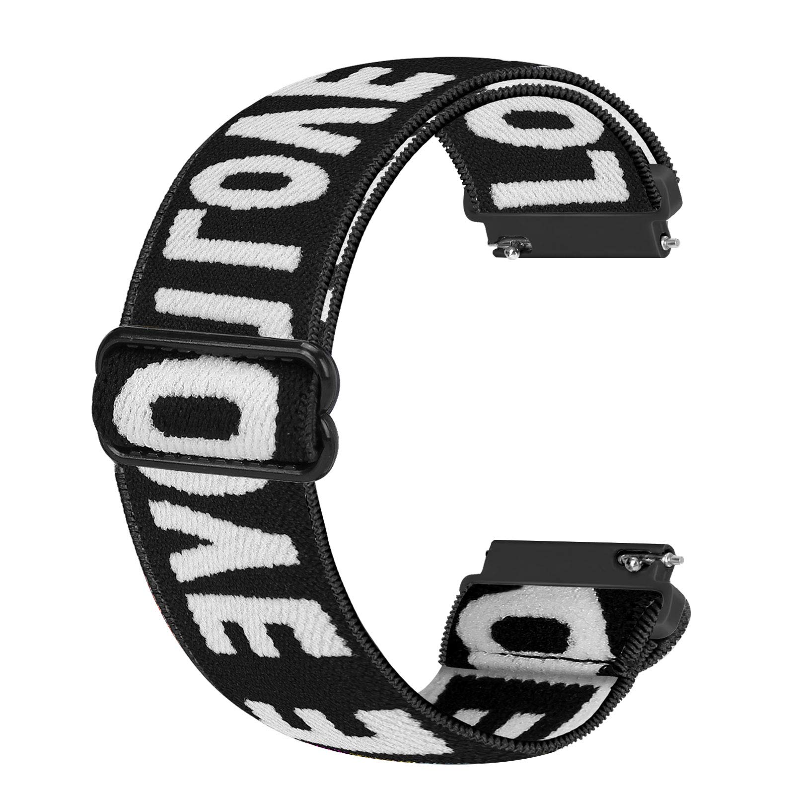 Ecogbd 20mm Elastic Replacement Watch Strap Compatible with Galaxy Watch Active/Active2 40mm 44mm/Garmin Vivoactive3, Soft Fabric Nylon Straps for Women Men (Love)