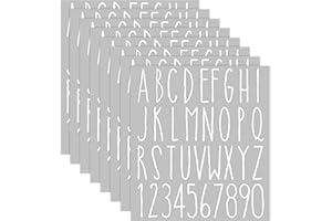 Clabby 8 Sheets Christmas Vinyl Letter Stickers Waterproof Self Adhesive Letter Numbers Alphabet Modern Mailbox Numbers Sticker for DIY Xmas Home Mailbox House Business Address(2 Inch,White)