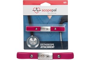 ScopePal Clip for Stethoscopes, Stethoscope Clip for Doctors, Nurses, Medical Students, Stethoscope Accessory Compatible with 3M Littmann Classic III, Lightweight II S.E, and More, Pink