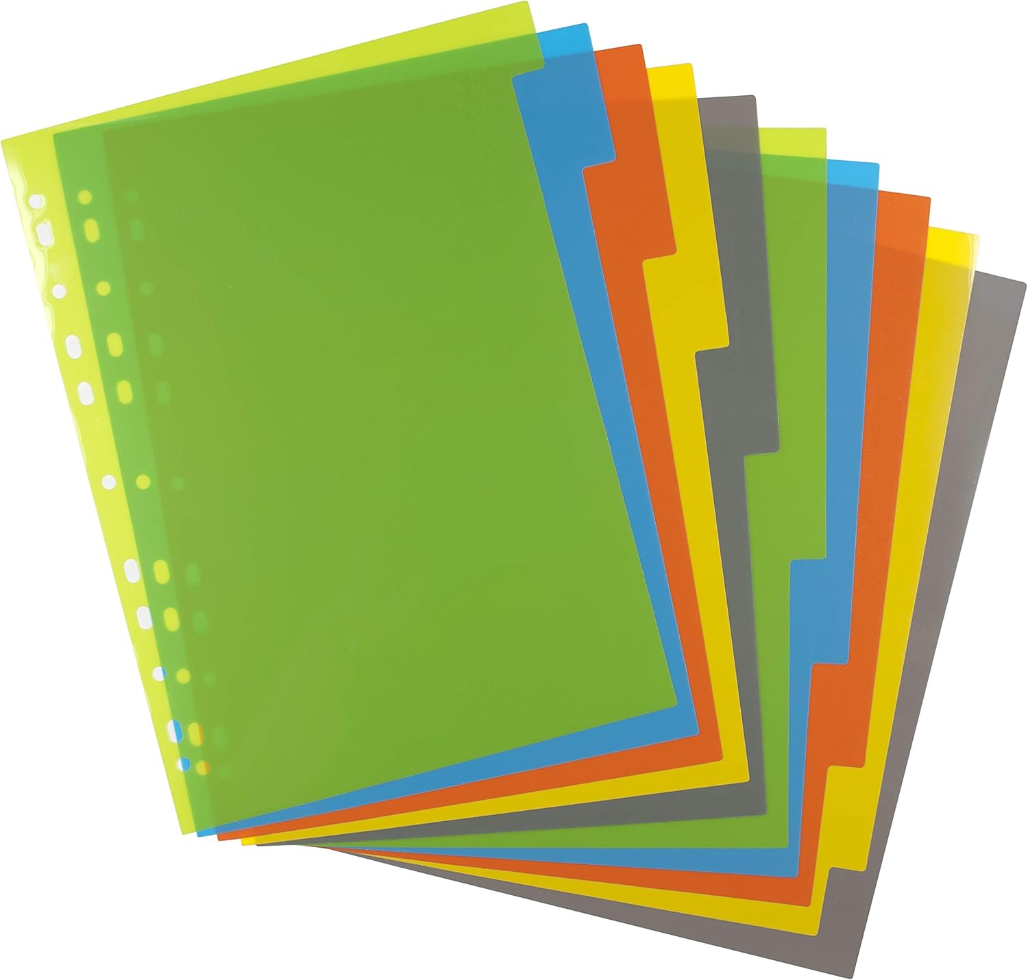 eco-eco A4 50% Recycled Multipunched Reinforced Colour Set 10 Subject Index File Dividers 200mic (Pack of 2) eco073x2 - Image 3