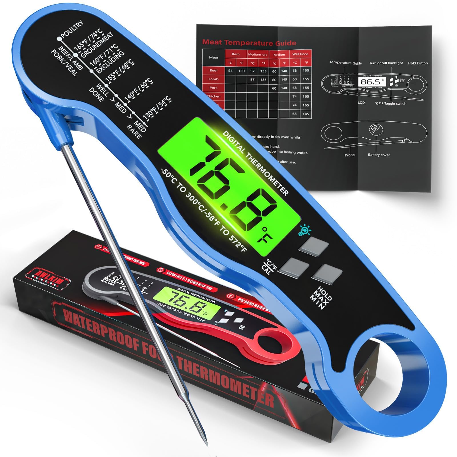 AWLKIM® Meat Thermometer Digital - Fast Instant