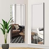 Syndra 65‘’x24‘’ Beveled Edge Full Length Mirror, Frameless Wall-Mounted & Over-The-Door Mirror, Large Rectangle Full Body Mi