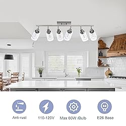 Wanluce 6 Light Track Lighting Kit - Brushed Nickel
