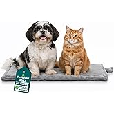 FurHaven ThermaNAP Self Warming Cat Mat, Dog Bed for Crates with Self-Warming Technology for Cozy Rest, Fully Machine Washable, Small, Plush Faux Fur, Gray