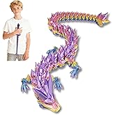 LifeBeWise 24 Inch Large 3D Printed Dragon, 3D Printed Animals Fidget Toy Articulated Crystal Dragon, Large Dragons Present, Home Office Decor Executive Desk Toys
