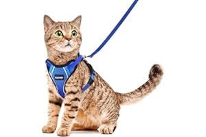 Halypet Cat Harness and Leash Set [H500 Pro Escape Proof Cat Harness for Walking, Adjustable Breathable Soft Travel Cat Leash, Reflective Strips Kitten Harness