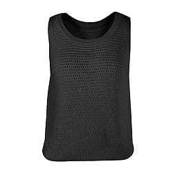FISACE Womens Summer Knit Sweater Tank Tops Round
