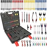 110pcs Automotive Circuit Test Leads Kit Multimeter Test Leads Kit Relay Tester Electric Tester Diagnostic Tool Automotive Back Probe Kit Wire Meter Leads with Alligator Clips and Black Carrying Case