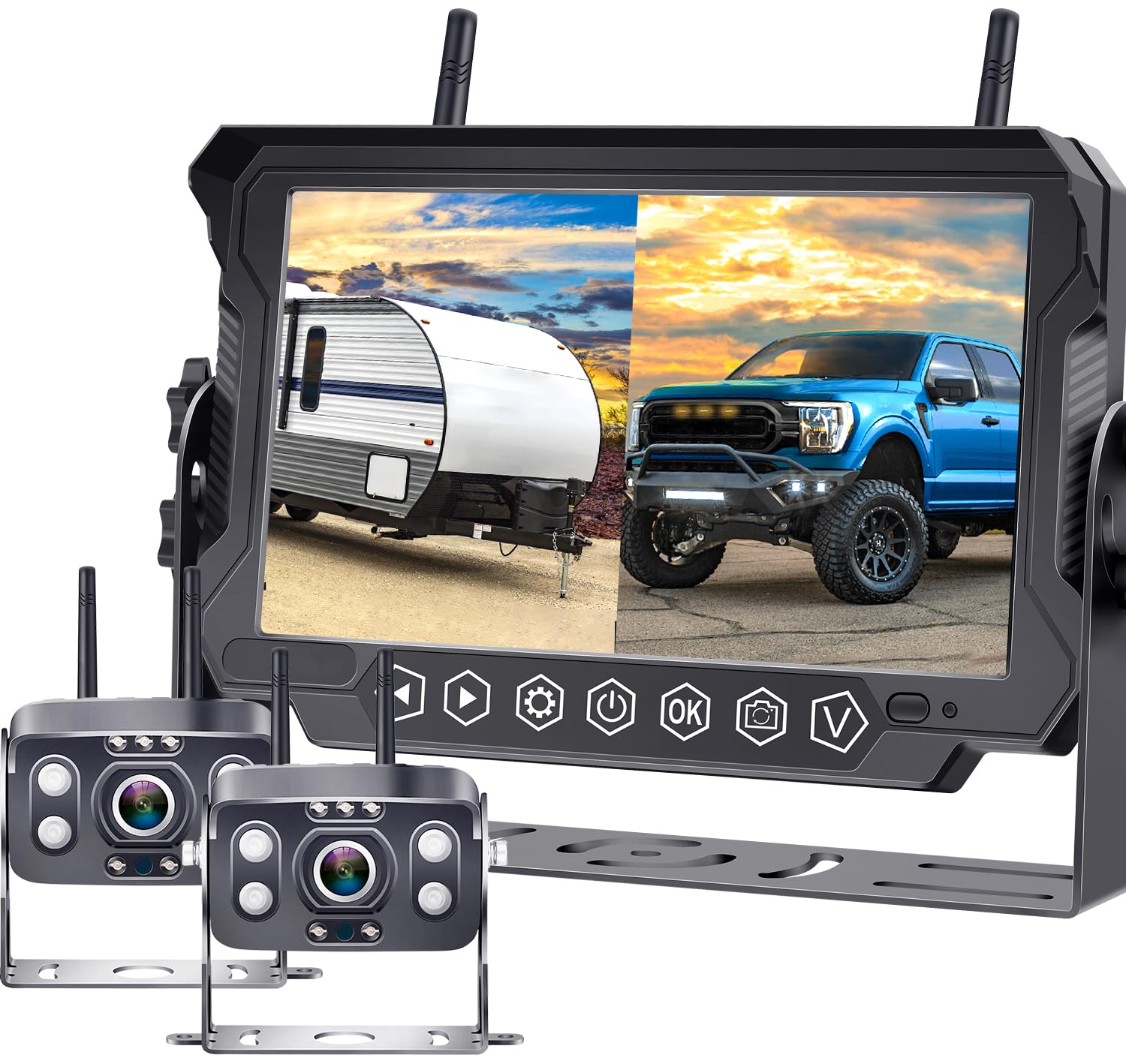 Mua RV Trailer Backup Camera Wireless 2Cameras Easy Setup Plug and