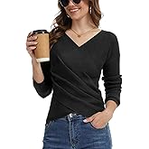 Wrap Sweater for Women, Elegant V Neck Long Sleeve Criss Cross Wrap Front Pullover Casual Knit Sweaters