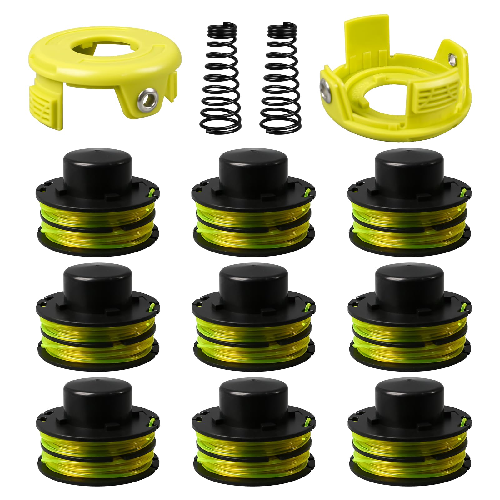 YWNYT Strimmer Spool Line for Ryobi RAC118 RLT3525S, 1.2mm x 8.4M Replacement Trimmer Spool Grass Trimmer Brush Cutter with Cover and Spring (9+2+2)