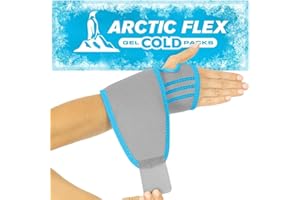 Arctic Flex Wrist Ice Pack Wrap - Refreezable Gel Compression Support - Flexible Hot & Cold Brace for Injuries, Rheumatoid, Tendinitis, Swelling & Carpal Tunnel - Reusable for Pain & Muscle Therapy