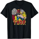 Marvel Avengers Vintage Comic Thor Mighty Hammer Throw T-Shirt