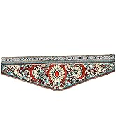 idealway Bohemian Women Belts Wide Stretch Elastic Waist Cinch Belt Handmade Beaded Flower Adjustable Belt for Dresses