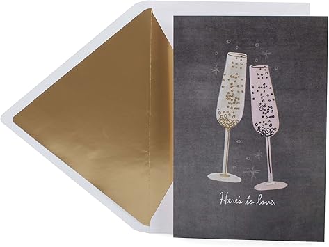 Amazon Com Hallmark Signature Wedding Card Bridal Shower Card Engagement Card Champagne Flutes Office Products