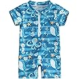 Xiaodriceee Toddler Baby Boy Swimsuit One-Piece Zipper Starfish Tree Print Bodysuit Sunsuit Swimwear Bathing Suit